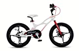 RoyalBaby Boys Girls Kids Bike 18 Inch Space Shuttle Magnesium Bicycles with Kickstand Child Bicycle White