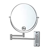 Lansi 10x/1x Magnifying Mirror Wall Mounted, Double-Sided Wall Make up Mirror,Chrome Finish
