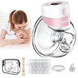 Breast Pump Electric,Wearable Breast Pump,Hands Free Breast Pump,Portable Breast Pump with 2 Modes,9 Levels,LCD Display,Memory Function Rechargeable Single Milk Extractor with Massage Mode-27mm Flange