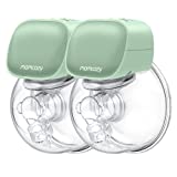 Momcozy Double Wearable Breast Pump, Low Noise& Hands-Free Breast Pump, Portable 2pcs Electric Breast Pump with 2 Mode & 5 Levels (Green)