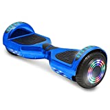 TPS Power Sports Electric Hoverboard Self Balancing Scooter for Kids and Adults Hover Board with 6.5' Wheels Built-in Bluetooth Speaker Bright LED Lights UL2272 Certified (Chrome Blue)