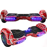 Emaxusa Hoverboard With Bluetooth Self Balancing Hoverboard For Adults 6.5” Two-Wheeled Speaker Bluetooth Hoverboard With LED Lights Hoverboard Scooter For Kids Age 6-12– Meet UL2272 Standards (Red)