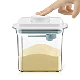 Formula Dispenser Container with Scraper Pop Up Food Container Airtight 600g 1700ml - Updated Design, Rectangle