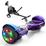 EVERCROSS Hoverboard, Self Balancing Scooter Hoverboard with Seat Attachment, 6.5' Hover Board Scooter with Bluetooth Speaker & LED Lights, Hoverboards Suit for Kids