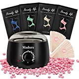 Madors Waxing Kit for Women Heating Ring Wax Warmer Wax Kit for Hair Removal Intelligent Temperature Control Wax Machine with Hard Wax Beads Target for Brazilian, Eyebrow, Bikini, Armpit, Leg at Home