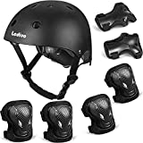 LEDIVO Kids Bike Helmet, with Sports Protective Gear Set Knee Elbow Pads Wrist Pads for 3-8 Boys Girls Bike Hoverboard Scooter Rollerblading Skateboard Helmet Set
