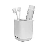 Toothbrush Holder for Bathroom Detachable for Easy Clean 3 Slots Electric Toothbrush & Toothpaste Caddy with Anti-Slip Base for Family & Kids on Bathroom Vanity, Sink, and countertop(Grey)