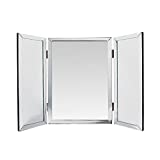 Houseables Trifold Vanity Mirror, Hangable on Wall, Single, 3 Way, 21' x 30', Tri Fold, Big Mirrors for Tables, Bedrooms, Bathroom, Makeup, Tabletop, Three Part, Beveled Edges