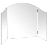 Beautify Large Vanity Trifold Makeup Mirror Folding Tabletop Hollywood Cosmetic Mirror with Hinged Design W41 X H24