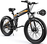 Electric Bike, TotGuard 26' Fat Tire Electric Bike for Adults 500W 65MILES Ebike Foldable Adult Electric Bicycles with 21.6MPH Electric Mountain Bike,48V 10Ah Battery,Lockable Suspension Aluminum Fork