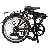 Dahon SUV D6 Folding Bike, Lightweight Aluminum Frame; 6-Speed Dahon Gears; 20” Foldable Bicycle for Adults,Black