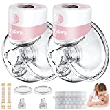Breast Pump,Double Wearable Breast Pump,Electric Hands Free Breast Pumps with 2 Modes,9 Levels,LCD Display,Memory Function Rechargeable Double Milk Extractor with Massage and Pumping Mode-27mm Flange