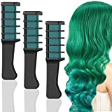 3 Pieces St. Patrick's Day Green Hair Chalk, Temporary Hair Coloring Comb, Washable Hair Dye Hair Coloring Comb for St. Patrick's Day Party, Role Playing, Safe for Children, Green