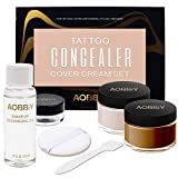 AOBBIY Waterproof Tattoo Concealer, Up-Version Tattoo Concealer Makeup. For Dark Spots, Scars, Vitiligo, And More. Skin Concealer for Men and Women. 30 G.