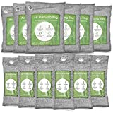 12 Pack Bamboo Charcoal Air Purifying Bag, Activated Charcoal Bags Odor Absorber, Moisture Absorber, Natural Car Air Freshener, Shoe Deodorizer, Odor Eliminators For Home, Pet, Closet (6x50g, 6x150g)