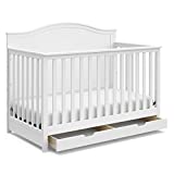 storkcraft Moss Convertible Crib with Drawer - Full-Size Storage Drawer, Crib Easily Converts to Daybed, Toddler Bed, & Full-Size Bed with Headboard & Footboard