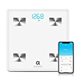 Arboleaf Digital Scale, Bathroom Smart Scale Scales for Body Weight, Body Fat Monitor, BMI, BMR, Water Weight, App, Bluetooth, 5 to 400 lbs White