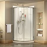 DreamLine Prime 36 in. x 76 3/4 in. Semi-Frameless Clear Glass Sliding Shower Enclosure in Chrome with White Base and Backwalls, DL-6153-01CL