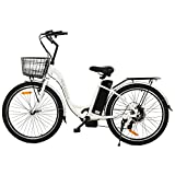 ECOTRIC Electric Bike for Adults 26' Ebike 350W Motro Adult Cruiser Electric Bicycles with Basket Shimano 7 Speed Gears E-Bike with Removable 36V 10AH Lithium Battery Commute Ebike for Female Male