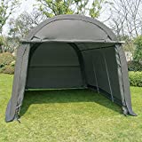 wonline 10x15x8ft Portable Heavy Duty Carport, Car Canopy Shelter Garage Storage Shed for Patio Outdoor, Gray, Round Top Style