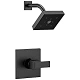 Delta Faucet Ara 14 Series Single-Function Shower Trim Kit with Single-Spray H2Okinetic Shower Head, Matte Black T14267-BL (Valve Not Included)