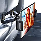 LISEN Car Headrest Tablet Mount Holder, [Travel Companion] 360° Rotation iPad Car Holder Back Seat for Tablets, Cell Phone and More 4.7-12.9' Devices, Headrest Posts Width 1.6-6.9'