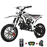 X-PRO 50cc Dirt Bike Gas Dirt Bike Pit Bikes Youth Dirt Pitbike with Gloves, Goggle and Face Mask (Black)