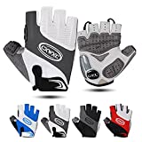 Cycling Gloves for Men Women - Breathable Gel Road Mountain Bike Riding Gloves - Anti-Slip Bike Glove for Fitness Cycling Training Outdoor Sports (Gray, Large)