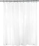Uigos Shower Curtain Liner 72' W x 72' H PEVA 3G with Heavy Magnet Inserts Lightweight Plastic Bathroom Clear