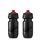 Polar Bottle Breakaway Wave Lightweight Bike Water Bottle 2-Pack - BPA-Free, Cycling & Sports Squeeze Bottle (Charcoal & Black 20 oz)