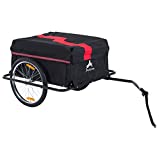 Aosom Elite Two-Wheel Bicycle Large Cargo Wagon Trailer with Oxford Fabric, Folding Storage, & Removable Cover, Red