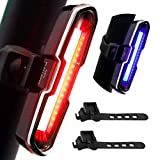 DON PEREGRINO B2 - 110 Lumens High Brightness Bike Rear Light Red/Blue, Powerful LED Bicycle Tail Light Rechargeable with 5 Steady/Flash Modes