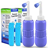 2PCS-PACK Portable Bidet for Toilet - 450ml Travel Bidet - 15oz Handheld Personal Bidet Empty Bottle - Childbirth Cleaner -For Outdoor,Camping,Travling,Driver,Personal Hygiene -with Storage Bag