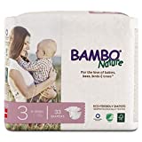 Bambo Nature Premium Eco-Friendly Baby Diapers (SIZES 1 TO 6 AVAILABLE), Size 3, 33 Count