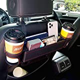 UILB Multi-Position 2 Cup Holder Car Rear Seat Two Big Cup Holder, Side Cup Holder with Two Cup Holder, DIY Position, Storage Box for Money, Card, Holding Phone, Wallet