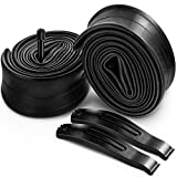 Hapleby 2PCS Premium Bike Tubes Compatible with 26 Inch x 1.75/1.95/2.10/2.125 Bike Tire, Mountain Bike Inner Tube with Schrader Valve, 2PCS Levers