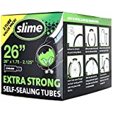 Slime 30074 Bike Inner Tubes Puncture Sealant, Extra Strong, Self Sealing, Prevent and Repair, Schrader Valve, 26' x1.75-2.125', Value 2-Pack