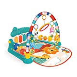 Eners Baby Gyms Play Mats Musical Activity Center Kick & Play Piano Gym Tummy Time Padded Mat for Newborn Toddler Infants(Green)