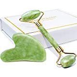 BAIMEI Jade Roller & Gua Sha Set Facial Beauty Tools, Face Roller Skin Massager for Face, Neck and Eye Treatment Facial Roller for Skin Care Routine