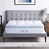 LUCID 4 Inch Down Alternative and Gel Memory Foam Mattress Topper - Three Toppers In One - King , White