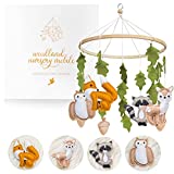 Woodland Mobile for Crib by First Landings | Baby Nursery Mobiles | Woodland Nursery Decor | Crib Mobile Baby Boys and Girls | Baby Mobile with Fox Decor | Forest Animals Woodlands Theme | Baby Gift