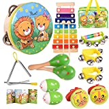 oathx Baby Musical Toys for Toddlers 1-3 Kids'Drum Percussion Instruments Set Wooden Xylophone Maracas Shakers Rattles Learning & Education Toys 6 12 18 7 8 9 10 Months Old