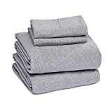 Amazon Basics Cotton Jersey Bed Sheet Set - King, Light Gray