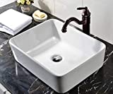 VCCUCINE 19'x15' Rectangle Above Counter Porcelain Ceramic Bathroom Vessel Vanity Sink Art Basin