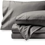 Bare Home Flannel Sheet Set 100% Cotton, Velvety Soft Heavyweight - Double Brushed Flannel - Deep Pocket (Queen, Grey)