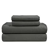 100% Cotton Flannel Sheets Set - Flannel Sheets Full, 4-Piece Flannel Bed Sheets - Lightweight Bedding, Brushed For Extra Softness,Warm, Breathable, 15' Deep Pocket (Fits Upto 17' Mattress) - Charcoal