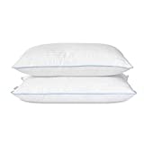 Bed Pillow - Premium Down Alternative Sleeping Pillows w/ 100% Cotton Casing Cover - Medium Density Loft for Back and Side Sleepers - Pack of 2 Pillows Standard / Queen Size 20' x 28'