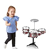 NAVER Mini Drum Set for Kids 2 3 4 Years Old Boys Girls Musical Toy with 5 Drums, Cymbal, 2 Drumsticks Great Gift for Christmas Party Birthday (Small)