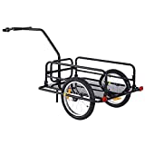 Aosom Foldable Bike Cargo Trailer Cart with Hitch, 80lbs Capacity, 16in Wheels, Black