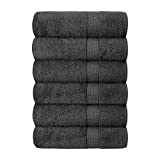 Quba Linen Luxury Hotel & Spa 100% Cotton Premium Bath Towels Set of 6 - 24x48 inch Ultra Soft Large Bath Towel Set Highly Absorbent Daily Usage Ideal for Pool and Gym Pack of 6